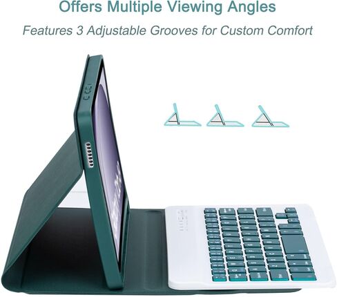 Keyboard Case for Samsung Galaxy Tab A11/ Tab A9 8.7-Inch 2025/2023, Wireless Detachable Keyboard and Mouse, Thin & Light Case with S Pen Holder, PU Folio Stand (Dark Green) in Kuwait