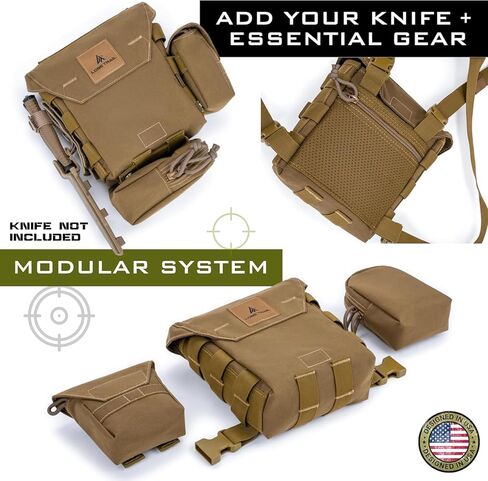 حزمة الصدر من Lone Trail Binocular Harness - حزام بينو مقاوم للماء مع إغلاق مغناطيسي صامت + حقيبة مرنة كبيرة لضبط المدى (بني ذئب البراري) in Kuwait