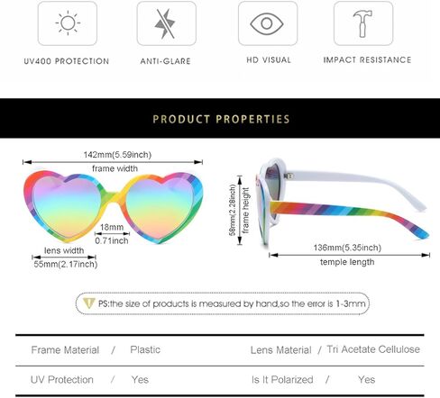 Gleyemor Polarized Heart Shaped Sunglasses for Women Trendy Glasses Fashion Accessories in Saudi Arabia