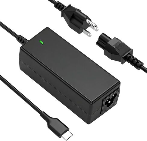 شاحن كمبيوتر محمول USB C بقدرة 45 واط PD Type-C شاحن عالمي متوافق مع HP Chromebook Dell Lenovo ThinkPad Acer Asus Samsung Google Pixel 45W Type-C محول طاقة تيار متردد PD شحن سريع in Kuwait