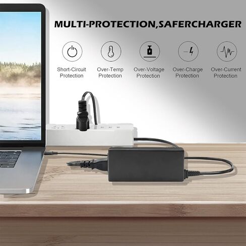 شاحن كمبيوتر محمول USB C بقدرة 45 واط PD Type-C شاحن عالمي متوافق مع HP Chromebook Dell Lenovo ThinkPad Acer Asus Samsung Google Pixel 45W Type-C محول طاقة تيار متردد PD شحن سريع in Kuwait
