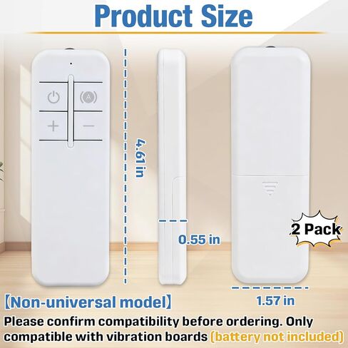 قطعتان من جهاز التحكم عن بعد البديل للوحة الاهتزاز MERACH MR-2398 Series MR-2398P MR-2440 CV30، متوافقة مع آلة تمرين لوحة الاهتزاز YS-VM60 ZenActive Arlopu (البطارية غير متضمنة) in Kuwait