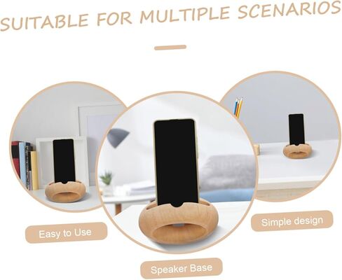 IMIKEYA Desktop Smartphone Stand Wooden Cellphone Holder Sound Amplifying Phone Stand in Kuwait