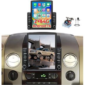 9.7 بوصة Android 14 راديو السيارة متوافق مع Ford F150 2004 2005 2006 2007 2008 AHD كاميرا احتياطية ترقية CarPlay اللاسلكية وشاشة لمس Android تلقائية GPS WiFi SWC FM Bluetooth 2+64G in Kuwait