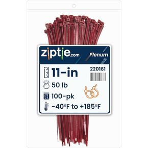 ZipTie.com 11-Inch Plenum Nylon Multi-Purpose Zip Ties - 50-lb Tensile Strength Cord Management - UL 21S Listed Tie Wraps - Indoor Multi-Purpose (100-Pack) in Kuwait