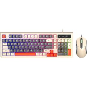 Gaming Keyboard and Mouse Combo, RGB Backlit 98-Key Compact Keyboard with 6 Keys & 7200 DPI Mouse Ergonomic Wired USB Combo for PC Users and Office Work (Black Blue Set) in Kuwait