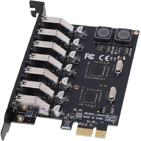 Cuifati 7 Ports PCIe USB 3.0 Expansion Card, PCI Express to USB 3.0 Adapter Card with 7 Independent Ports and Stable Power Supply, for 11 10 8 System in Kuwait