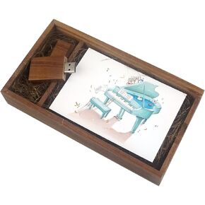 LONMAX Walnut Wooden USB Flash Drives 32GB with Cloth Gift Box USB Flash Disk for Gift (32GB, Walnut+Linen) in Saudi Arabia