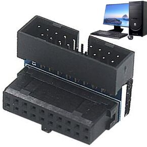 محول USB C 90 درجة | موصل الزاوية اليمنى 19/20 دبوس، محول تمديد اللوحة الأم USB | للكمبيوتر ومحطة العمل وغرفة ألعاب المكتب المنزلي in Kuwait
