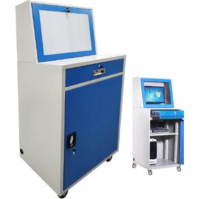 INTSUPERMAI Industrial Mobile Security LCD Computer Cabinet Enclosure Heavy-Duty Computer Cabinet Industrial Enclosed Rolling Computer Organization Cart with Doors Drawers Casters 25.59×2.62×62.8in in Saudi Arabia