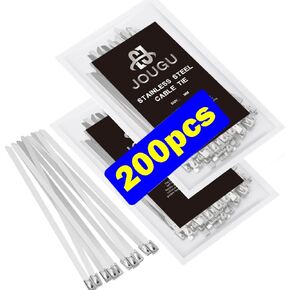 JOUGU Metal Zip Ties Ratchet Type 660LB 47 inch 1200mm heavy duty Stainless Steel Locking Cable Exhaust Wrap 304 Multi Purpose 10 Pack Binding Cable for Cargo, Appliances, Equipment in Kuwait