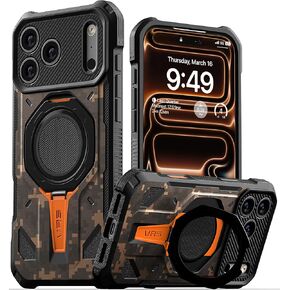 حافظة VRS DESIGN Quickstand Pro لهاتف iPhone 17 Pro Max (2025)، [متوافقة مع الشحن المغناطيسي] مسند حلقي مغناطيسي قوي، غطاء واقٍ متين مقاوم للصدمات (أسود غير لامع) in Kuwait