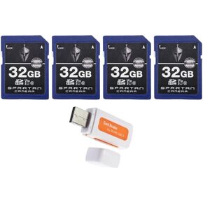 Spartan 32GB Class 10 SD Card (4-Pack) Bundle with Micro SD Reader and Writer (5 Items) in Kuwait