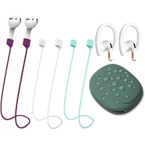 BUISAMG Magnetic Anti-Lost Straps for AirPods, Soft Silicone Sports Lanyard, Neck Rope Cord -(4-Pack) Wireless Headphones Anti-Lost Rope (Green Pink White Blue) in Kuwait