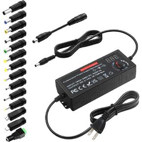 Universal 3V ~ 24V 72W DC Power Supply, Adjustable AC to DC Variable Power Adapter, 100V-240V 3A 3V 5V 6V 9V 12V 15V 18V 19V 20V 24V AC/DC Transformer with 14 Tips & Polarity Converter in Kuwait