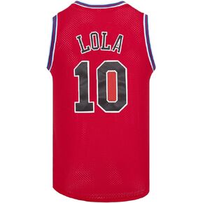Mens Basketball Jerseys #10 Lola Space Movie Jersey Shirts White/Black in Kuwait