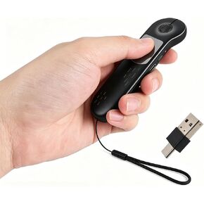 elec Space Dual Mode Mini Bluetooth Wireless Mouse - USB-C Receiver, 2.4G Wireless & Bluetooth, Rechargeable Touchpad Mouse with Anti-Lost Lanyard for PC, Laptops, Tablets & Smartphones (Black) in Kuwait