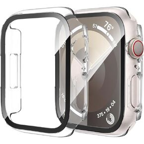 عبوتان من الحافظة لساعة Apple Watch SE الجيل الثالث 6/5/4/SE مقاس 40 مم مع واقي شاشة من الزجاج المقوى، غطاء حماية كامل رفيع للغاية مقاوم للخدش لساعة iWatch مقاس 40 مم، ذهبي in Kuwait