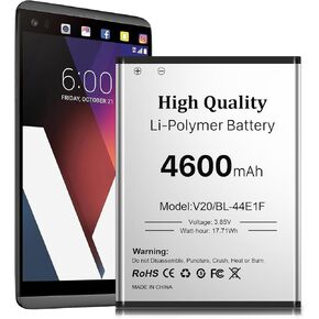 4600mAh Newly Upgraded Battery for LG V20, High-Capacity Replacement Lithium Polymer Battery for V20 Compatible BL-44E1F, LS997, US996, H910, H918, VS995 in Kuwait