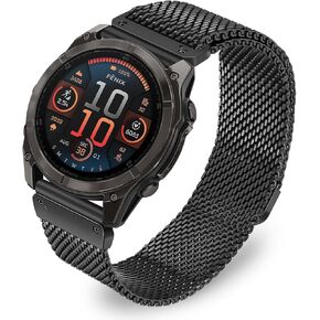 سوار Dhwazz لـ Fenix ​​8 51 مم / 7X / 6X Pro / 5X Plus للرجال، 26 مم حزام من الفولاذ المقاوم للصدأ سريع التركيب، أربطة مغناطيسية ميلانو متينة لـ Garmin Instinct 3 50 مم / Epix Pro (الجيل 2) 51 مم in Kuwait