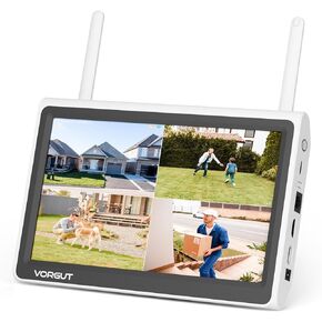 [بدون محرك أقراص ثابتة] VORGUT 10 بوصة LCD مسجل فيديو شبكة WiFi NVR 10 قنوات، موجه WiFi مدمج، يدعم ما يصل إلى 6 تيرابايت HDD، تسجيل 24/7، عرض سهل عن بعد، يعمل فقط مع كاميرا VORGUT الشمسية اللاسلكية in Kuwait