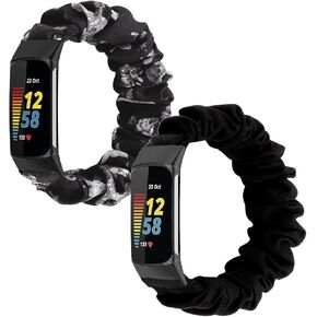 Scrunchie Bands for Compatible with Fitbit Charge 5/6 Women Strap Elastic Scrunchy Replacement Watch Soft Stretchy Band For Charge 5/6 in Kuwait
