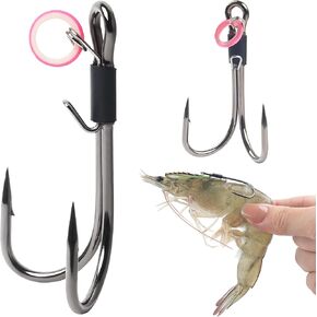 10PCS Live Shrimps Hooks,Double Fishing Hooks Bait Holder Hooks Saltwater Keep Alive Bait Fishing Lure Saltwater Freshwater for Catfish Bass in Kuwait