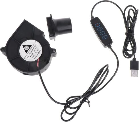 Turbo Blower 5V USB Plug Fan Portable Centrifugal with Speed Controller 2500RPM BBQ Grill Cooking Centrifugal for BBQ Grill Cooking Fire-stove and More in Kuwait