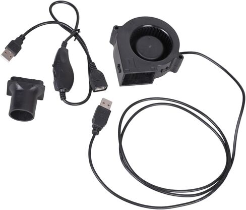 Turbo Blower 5V USB Plug Fan Portable Centrifugal with Speed Controller 2500RPM BBQ Grill Cooking Centrifugal for BBQ Grill Cooking Fire-stove and More in Kuwait