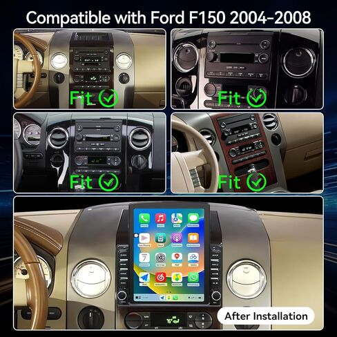 9.7 بوصة Android 14 راديو السيارة متوافق مع Ford F150 2004 2005 2006 2007 2008 AHD كاميرا احتياطية ترقية CarPlay اللاسلكية وشاشة لمس Android تلقائية GPS WiFi SWC FM Bluetooth 2+64G in Kuwait