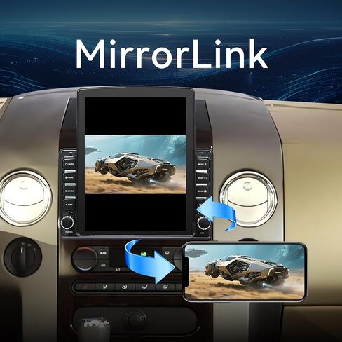 9.7 بوصة Android 14 راديو السيارة متوافق مع Ford F150 2004 2005 2006 2007 2008 AHD كاميرا احتياطية ترقية CarPlay اللاسلكية وشاشة لمس Android تلقائية GPS WiFi SWC FM Bluetooth 2+64G in Kuwait