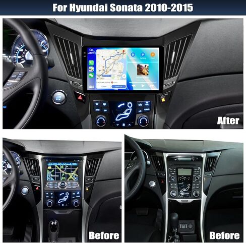 [4G+64G] Car Radio for Hyundai Sonata 2010-2015 with Wireless CarPlay Android Auto,9 inch Touchscreen Android 15 Car Stereo with WiFi,GPS Navigation,Bluetooth,FM/RDS SWC EQ+Backup Camera in Kuwait