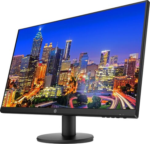 حزمة شاشة HP P27v G4 مقاس 27 بوصة IPS FHD 1920x1080 مع HDMI وإضاءة زرقاء منخفضة ومكبر صوت بلوتوث صغير للصوت الاحترافي وميكروفون مدمج وغالق عن بعد للصور in Kuwait
