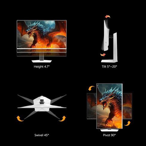 شاشة INNOCN 27 بوصة QD-OLED 2K QHD 2560 x 1440P 280 هرتز 240 هرتز، شاشة وحدة تحكم ألعاب الكمبيوتر الشخصي، متوافقة مع G-Sync، 0.03 مللي ثانية، HDR400، 10 بت، HDMI 2.1، DisplayPort، مكبر صوت، حامل قابل للتعديل - GA27S1Q in Kuwait