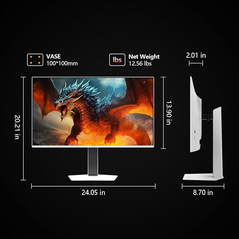 شاشة INNOCN 27 بوصة QD-OLED 2K QHD 2560 x 1440P 280 هرتز 240 هرتز، شاشة وحدة تحكم ألعاب الكمبيوتر الشخصي، متوافقة مع G-Sync، 0.03 مللي ثانية، HDR400، 10 بت، HDMI 2.1، DisplayPort، مكبر صوت، حامل قابل للتعديل - GA27S1Q in Kuwait