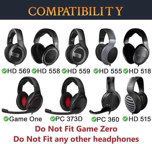 SOULWIT Headband Cover for Sennheiser Game One/HD515/HD518/HD555/HD558/HD559/HD569/PC360/PC373d Headphones, Replacement Headstrap Pad Repair Part - Black in Kuwait