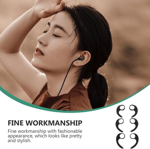 Generic Silicone Ear Wings 6Pcs for 10Mm Earbuds Hook Clips Anti-Slip Earphone Stabilizers Sports Ear Hooks Comfortable Fit for Exercise in Kuwait