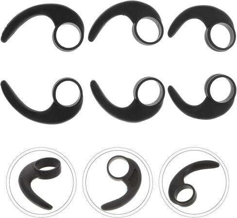 Generic Silicone Ear Wings 6Pcs for 10Mm Earbuds Hook Clips Anti-Slip Earphone Stabilizers Sports Ear Hooks Comfortable Fit for Exercise in Kuwait