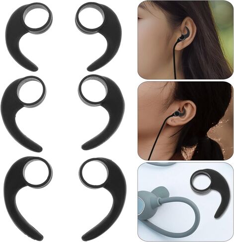 Generic Silicone Ear Wings 6Pcs for 10Mm Earbuds Hook Clips Anti-Slip Earphone Stabilizers Sports Ear Hooks Comfortable Fit for Exercise in Kuwait