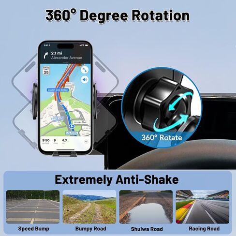 حامل هاتف السيارة يناسب Honda Accord 2013-2017، متوافق مع iPhone Android وجميع الهواتف الذكية (4.7-7 بوصة)، قابل للدوران 360 درجة، سهل التركيب in Kuwait