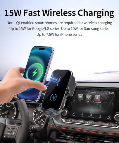 15W Wireless Fast Charger for Nissan Rogue 2021-2026 / Sentra 2020-2025 / Altima 2019-2025 Accessories 8-inch Screen Fixed Clip, 360° Rotation, Interior Decoration Mobile Phone Mount in Kuwait
