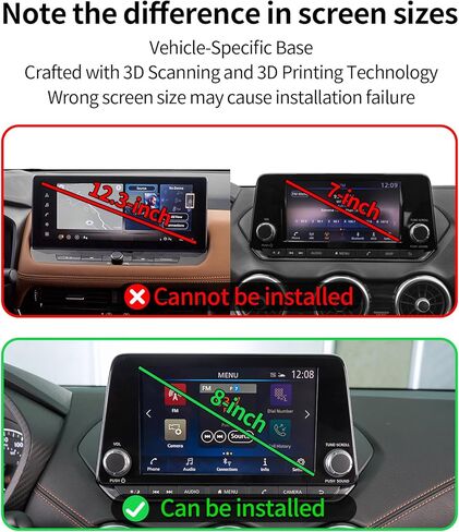 15W Wireless Fast Charger for Nissan Rogue 2021-2026 / Sentra 2020-2025 / Altima 2019-2025 Accessories 8-inch Screen Fixed Clip, 360° Rotation, Interior Decoration Mobile Phone Mount in Kuwait
