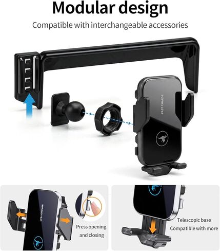 15W Wireless Fast Charger for Nissan Rogue 2021-2026 / Sentra 2020-2025 / Altima 2019-2025 Accessories 8-inch Screen Fixed Clip, 360° Rotation, Interior Decoration Mobile Phone Mount in Kuwait