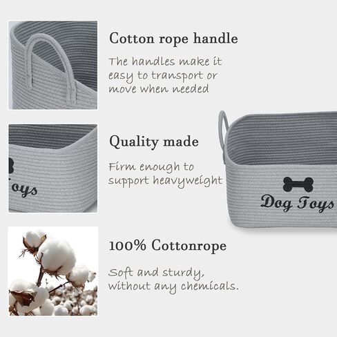 Large Dog Toy Basket-Woven Dog Toy Box for Living Room Area-Trapezoid Pet Toys Bin with Handle-Dog Organizer for Toys,Collar,Leash,Blanket -13.4''x11.8''x10.6''-Beige in Saudi Arabia
