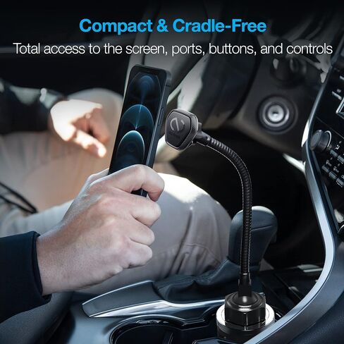 Naztech MagBuddy Elite XL Car Phone Holder - Magnetic Mount for Cup Holder with 11 Inch Gooseneck & 360 Degree Swivel, Universal Compatibility for iPhone, Android & GPS Units in Kuwait