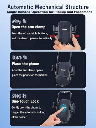 Car Phone Mount 360° Rotation Adjustable Height‌ Cell Phone Holder Nano Vacuum Suction Design‌ Sturdy & Non-Slip‌ Compatible Car Phone Holder for iPhone, Huawei, Samsung in Kuwait