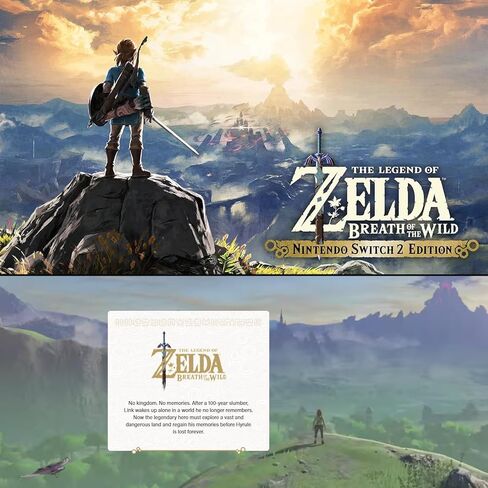 The Legend of Zelda: Breath of the Wild لجهاز Nintendo Switch 2 Edition (الإصدار الأمريكي)، مع مقابض الإبهام PremGear (8 عبوات، 3 ألوان، ارتفاعان - 3 مم، 7 مم)، حامل بطاقات ألعاب 24 فتحة وقطعة قماش للتنظيف in Kuwait