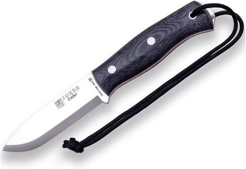 أداة Joker Ember Scandi CM122-P الخارجية مع غمد جلدي - شفرة فولاذية Sandvik 14C28N مقاس 4.13 بوصة - سكين متعدد الاستخدامات لصيد الأسماك والتخييم والمشي لمسافات طويلة وصناعة الأشجار (قماش ميكارتا، غمد جلدي مع FireStarter) in Kuwait