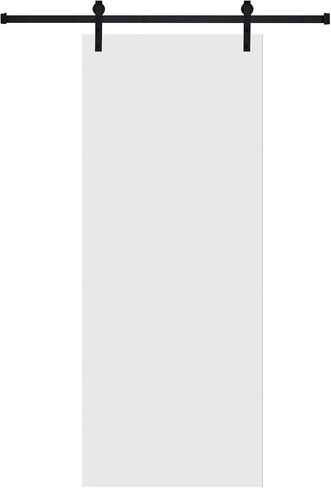 18Double Modern Flat Panel 21 in. x 80 in. MDF White Barn Sliding Door with Hardware kit in Kuwait