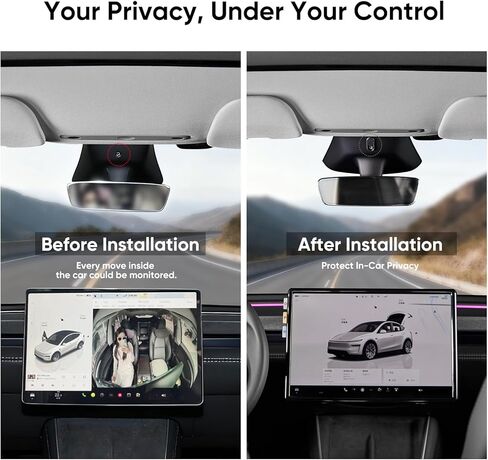 Camera Cover Slide for Tesla Model Y 3 Interior Cabin Camera Privacy Cover Accessory with Orange Indicator - Anti-Blind Spot Slider Shield, Vertical Design, No Block IR for FSD, Upgraded Thickened in Saudi Arabia